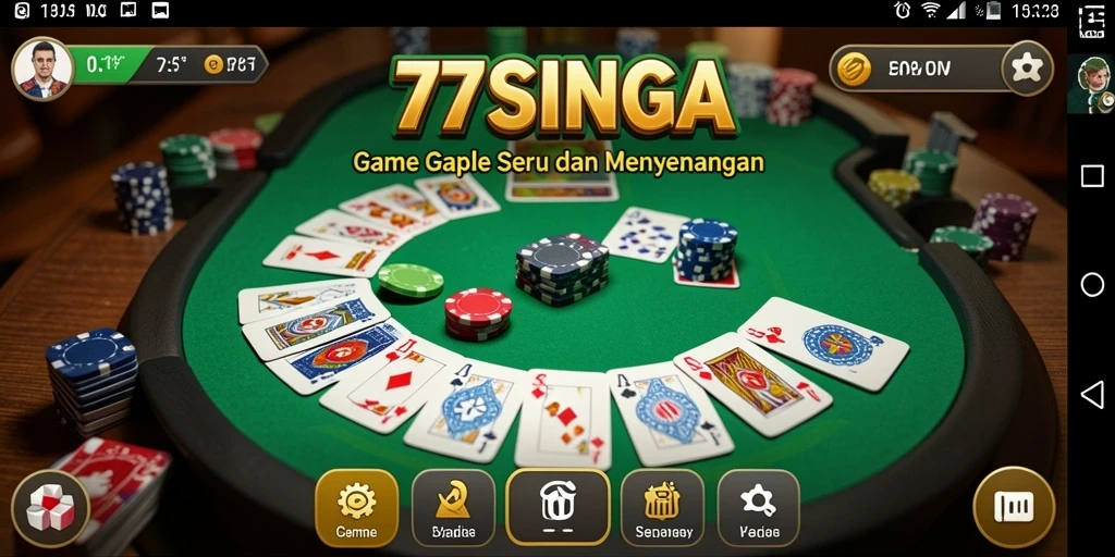 Screenshot gameplay 77SINGA menampilkan aksi seru Gaple.