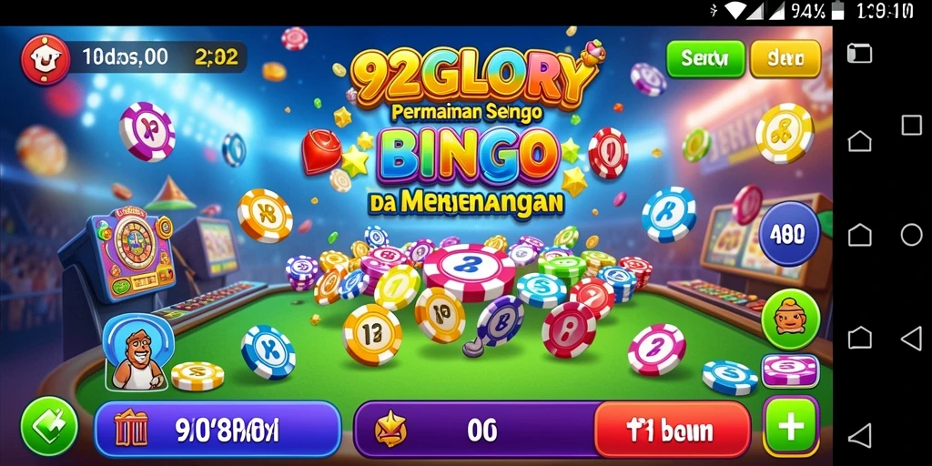Tampilan menarik dari gameplay Bingo di 92GLORY.
