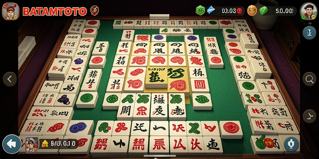 Screenshot BATAMTOTO menampilkan gameplay Mahjong yang menarik.