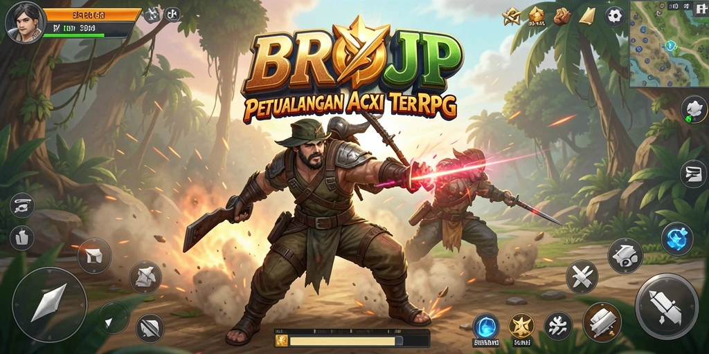 Tampilan menarik dari gameplay BROJP yang seru dan mendebarkan.