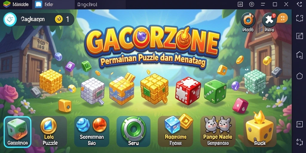 Screenshot gameplay GACORZONE menunjukkan keindahan desain puzzle yang menarik.