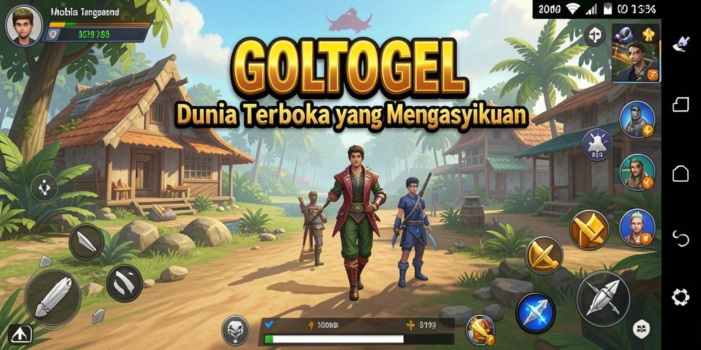 Screenshot gameplay GOLTOGEL yang menampilkan eksplorasi dunia terbuka.