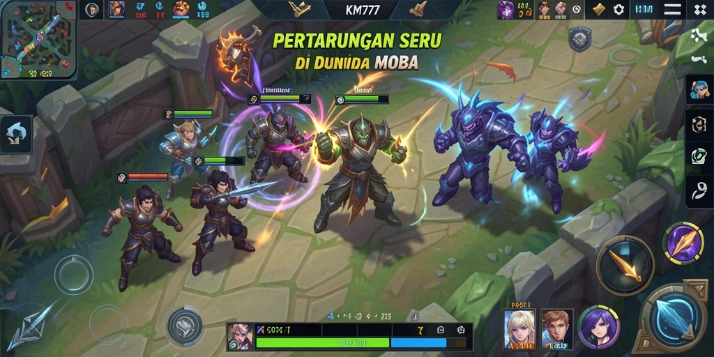 Gameplay seru dan menegangkan di KM777 MOBA.