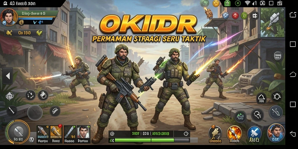 Tangkapan layar utama dari OKIDR yang menunjukkan serunya gameplay strategi.