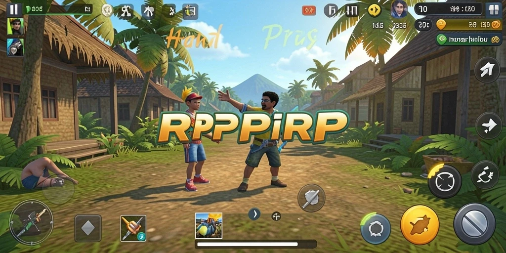 Tampilan gameplay RPRPRP yang penuh warna dan menarik.