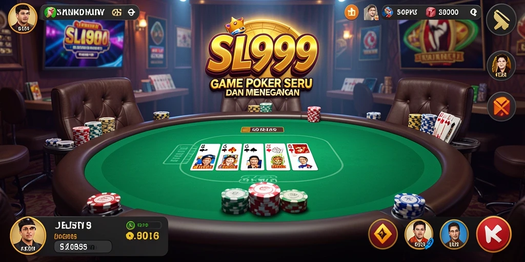 Tampilan gameplay SL999 yang menegangkan saat bermain poker.