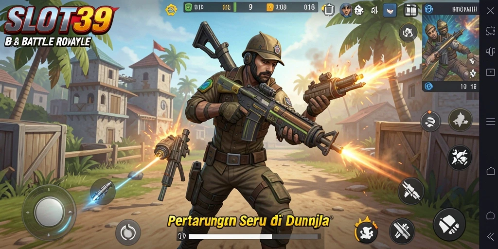 Tampilan gameplay SLOT39 yang mendebarkan di battlefield Battle Royale.
